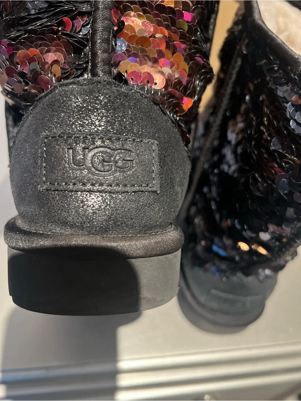 UGG Black Sequin Mid-Calf Girls' Boot